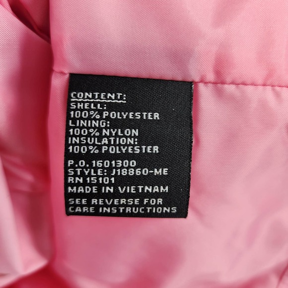 Jones New York Quilted Jacket SP Diamond Barbiecore Lightweight Button Pink Gold - Picture 11 of 12